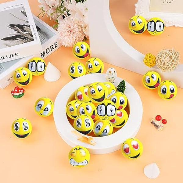 Ainiv Funny Face Squeeze Stress Balls, 20pcs Stress Relief Ball, Sensory Stress Ball for Kids and Adults, Hand Exercise Stress Relief Balls, Squeeze Toys for Anxiety, Fidget, Tension, Manage Anger
