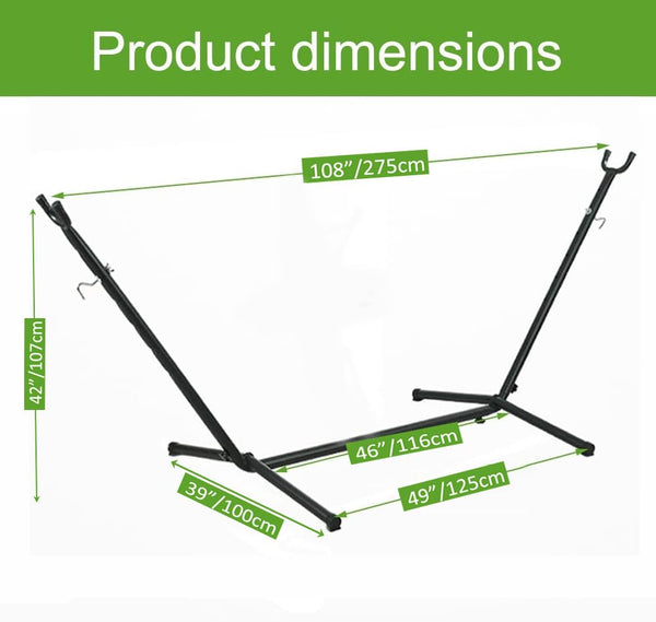 Goutime 9Ft Double Hammock with Stand,550 lbs Capacity, Includes Portable Carrying Bag Perfect for Indoor Outdoor Patio, Deck, Yard,Balcony