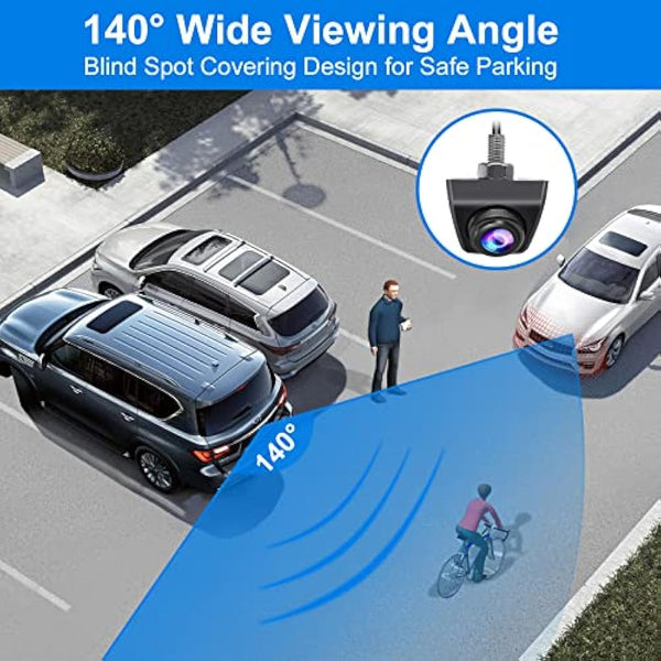 PARKVISION Reverse Camera for Car HD 140° Rear View Reversing Camera, Metal Housing Wide Viewing Angle Adjustable Car Rear Parking Cam 12V-24V Universal Wired Reverse Cam