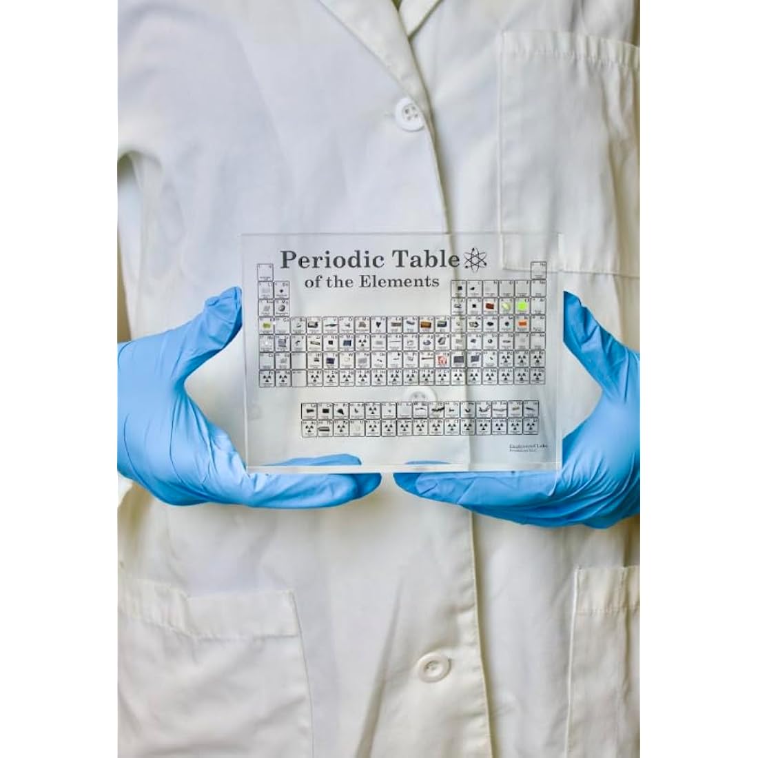 Engineered Labs Heritage Periodic Table of Elements, Made In USA, Acrylic Periodic Table With Real Samples