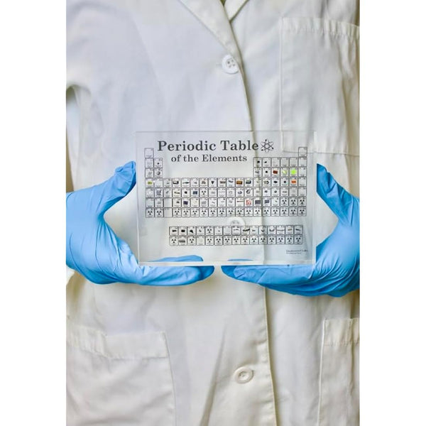 Engineered Labs Heritage Periodic Table of Elements, Made In USA, Acrylic Periodic Table With Real Samples