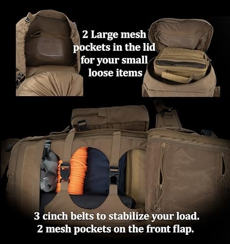 BACKFERRY 75L Tactical Backpack with Internal Frame, MOLLE, and Hydration System for Camping,Hunting,Backpacking,Hiking and Wild Adventure