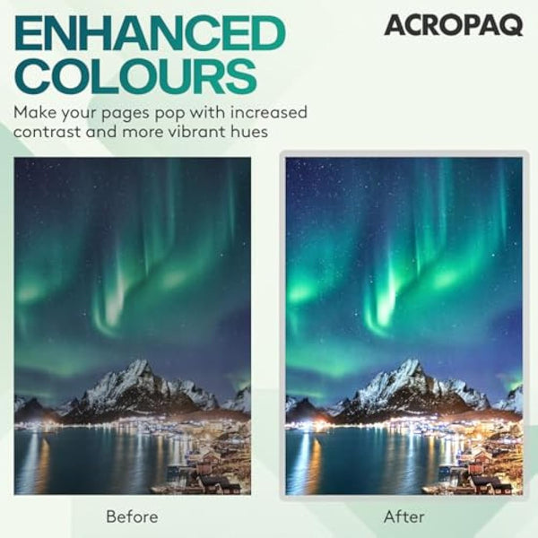 ACROPAQ Laminating Pouches A3-50 Pack, 160 Micron (2 x 80 Micron), Glossy Finish, Premium Quality, Rounded Corners, Ideal for Photos and Notes - 18002