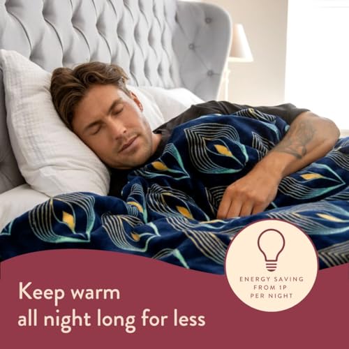 Dreamland Hygge Days Electric Blanket – Heated throw - Zebra, Luxury Faux Fur, 5-minute Fast heat up, 6 temperature settings, 1/3/9-hour auto timer, Electric throw, Machine Washable, 160x120cm