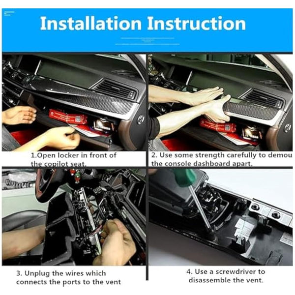 TTCR-II Front Air Grille, AC Vent Replacement Compatible with 5 series F10/F11, Middle Center Console Air Vent(Fit: 5 series 520 523 525 528 530 535 550 2010-2016)