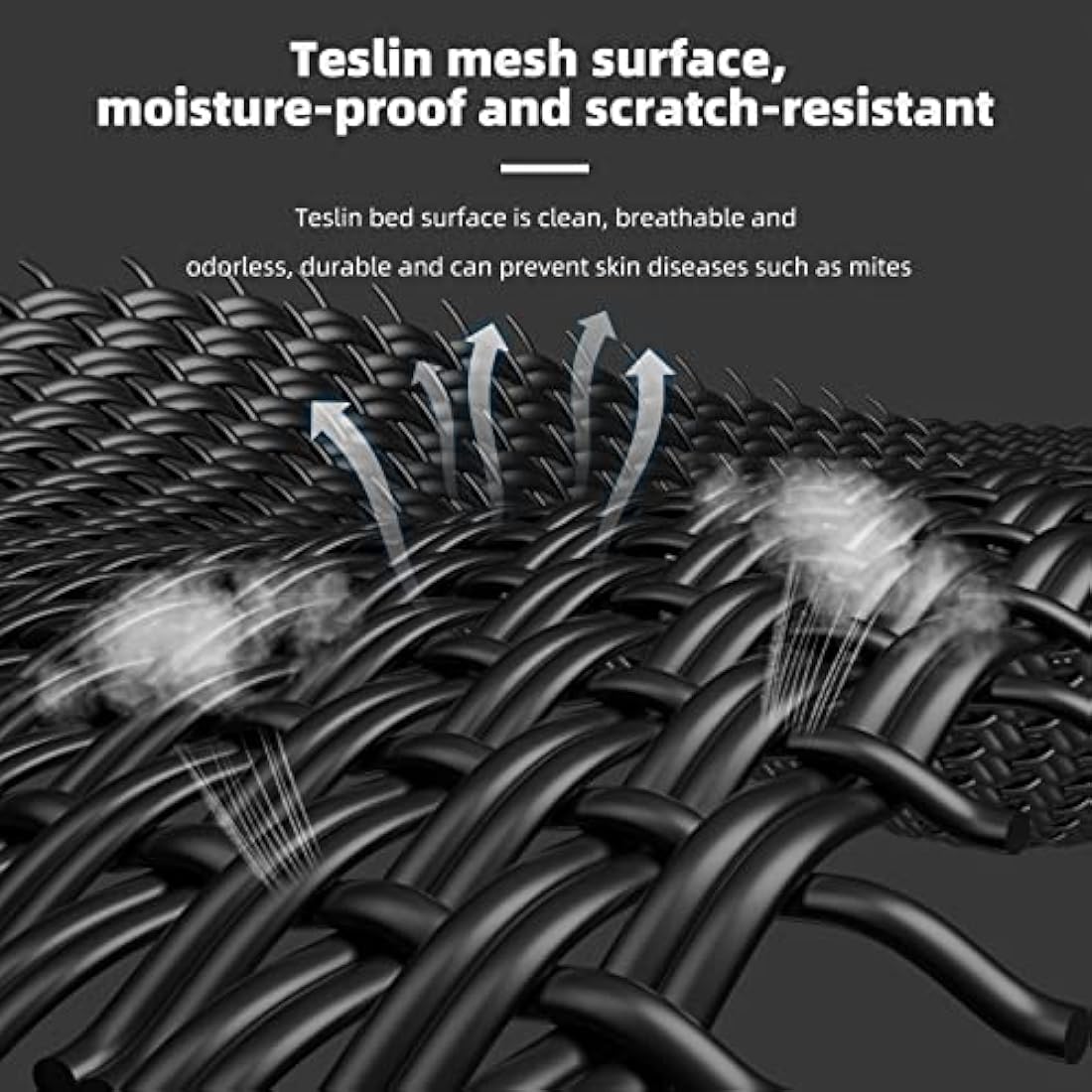 FAYDUDU Elevated Dog Bed Portable Raised Dog Beds with Washable Mesh Cooling Breathable Elevated Pet Bed Large for Indoor and Outdoor Use (XL, Black)