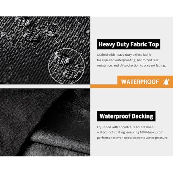 Dokon Lawn Mower Covers Waterproof Windproof Anti-UV Heavy Duty Outdoor Lawnmower Cover with Adjustable Hem Cord, Outside Lawn Mower Storage Cover (191x110x67cm) - Black