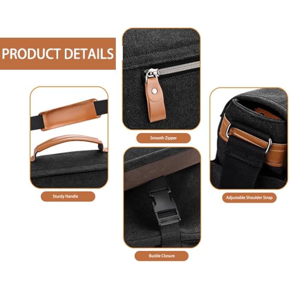 Estarer Laptop Messenger Bag 17.3 Inch Mens Large Satchel Shoulder Bag with Pencil Case for Work School(Dark Grey)