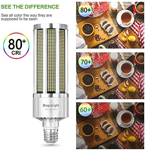 DragonLight 240W Commercial Grade Corn LED Light Bulb Fanless(1000 Watt Metal Halide/HID/HPS Replacement) E40 Large Mogul Base LED Lamp 5000K Daylight 32,400Lumen