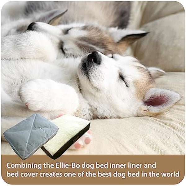 Ellie-Bo XL Dog Bed for 42-inch Dog Cage/Crate - Brown Faux Suede/Sheepskin