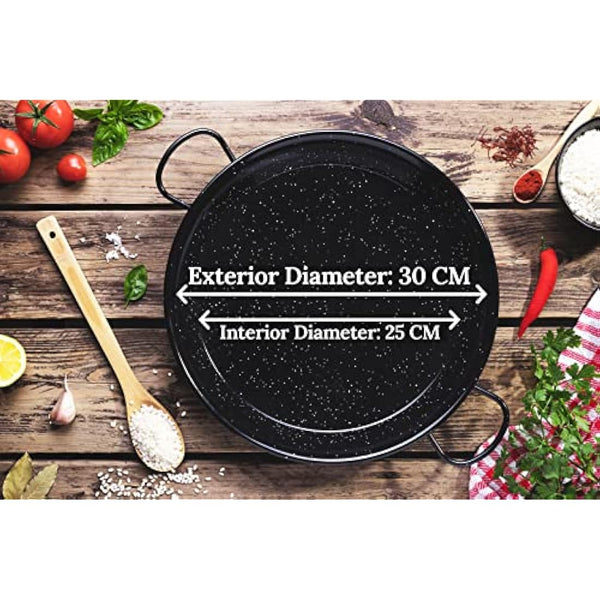 Alises - Enamelled Carbon Steel Induction Paella Pan (Naturally Non-Stick) 30 cm