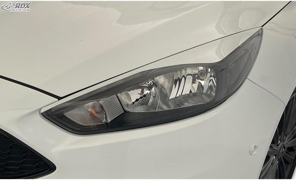 RDX Racedesign Head light spoilers compatible with Ford Focus III Facelift 2014-2018 (ABS)