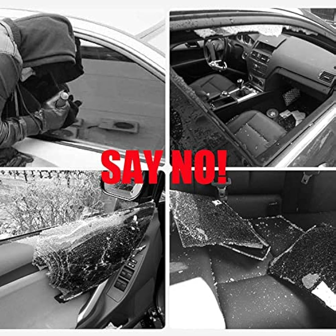 Fake Car Alarm, Dummy Car Alarm,(Batteries Included), LED Light Simulate Imitation Security System, Warning Anti-Theft Flash Blinking Lamp, with Warning Decals (with Dusk to Dawn Sensor)2Pack, Red