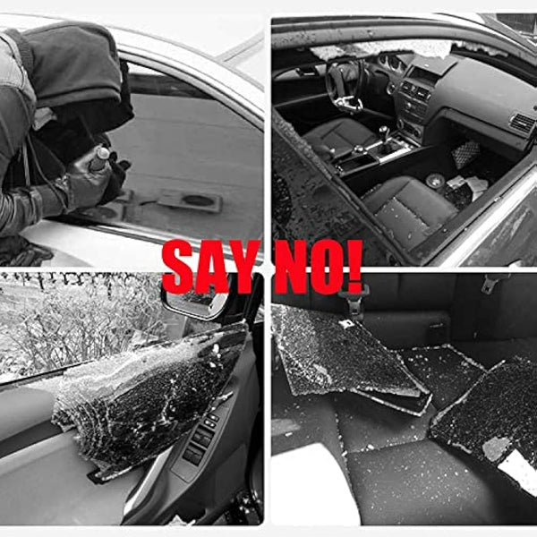 Fake Car Alarm, Dummy Car Alarm,(Batteries Included), LED Light Simulate Imitation Security System, Warning Anti-Theft Flash Blinking Lamp, with Warning Decals (with Dusk to Dawn Sensor)2Pack, Red