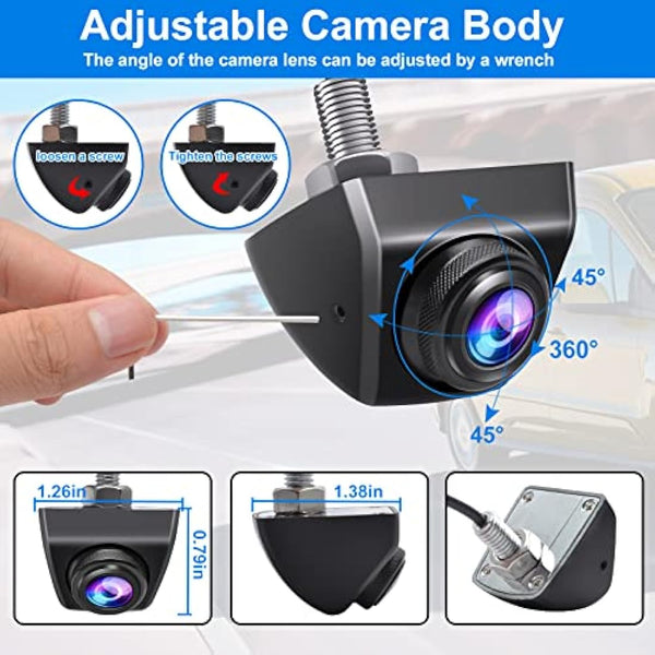 PARKVISION Reverse Camera for Car HD 140° Rear View Reversing Camera, Metal Housing Wide Viewing Angle Adjustable Car Rear Parking Cam 12V-24V Universal Wired Reverse Cam