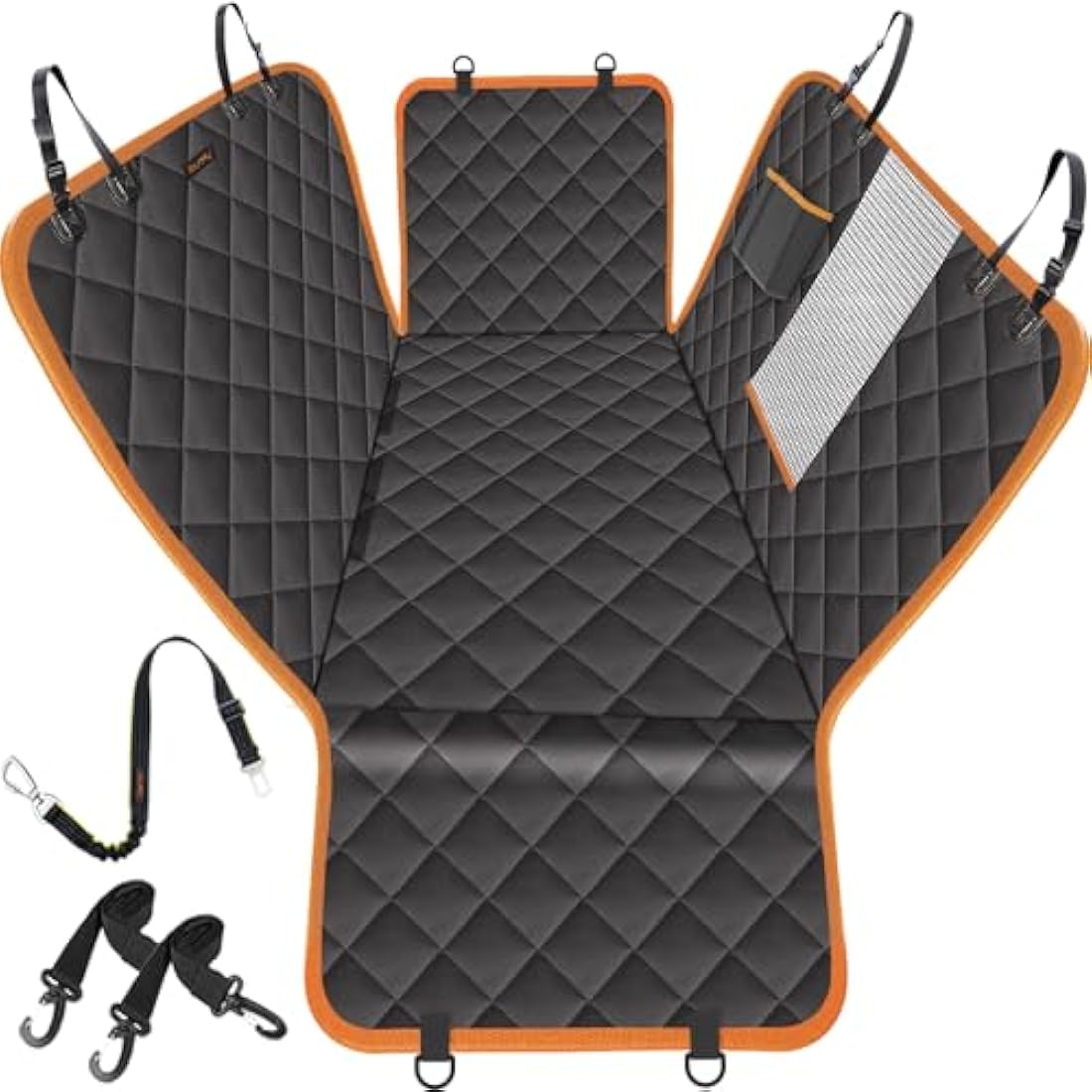 iBuddy Car Seat Covers for Back Seat, 100% Waterproof, Heavy Duty and Nonslip, Compatible with Most Cars, SUVs, Trucks, Black, Universal Fit