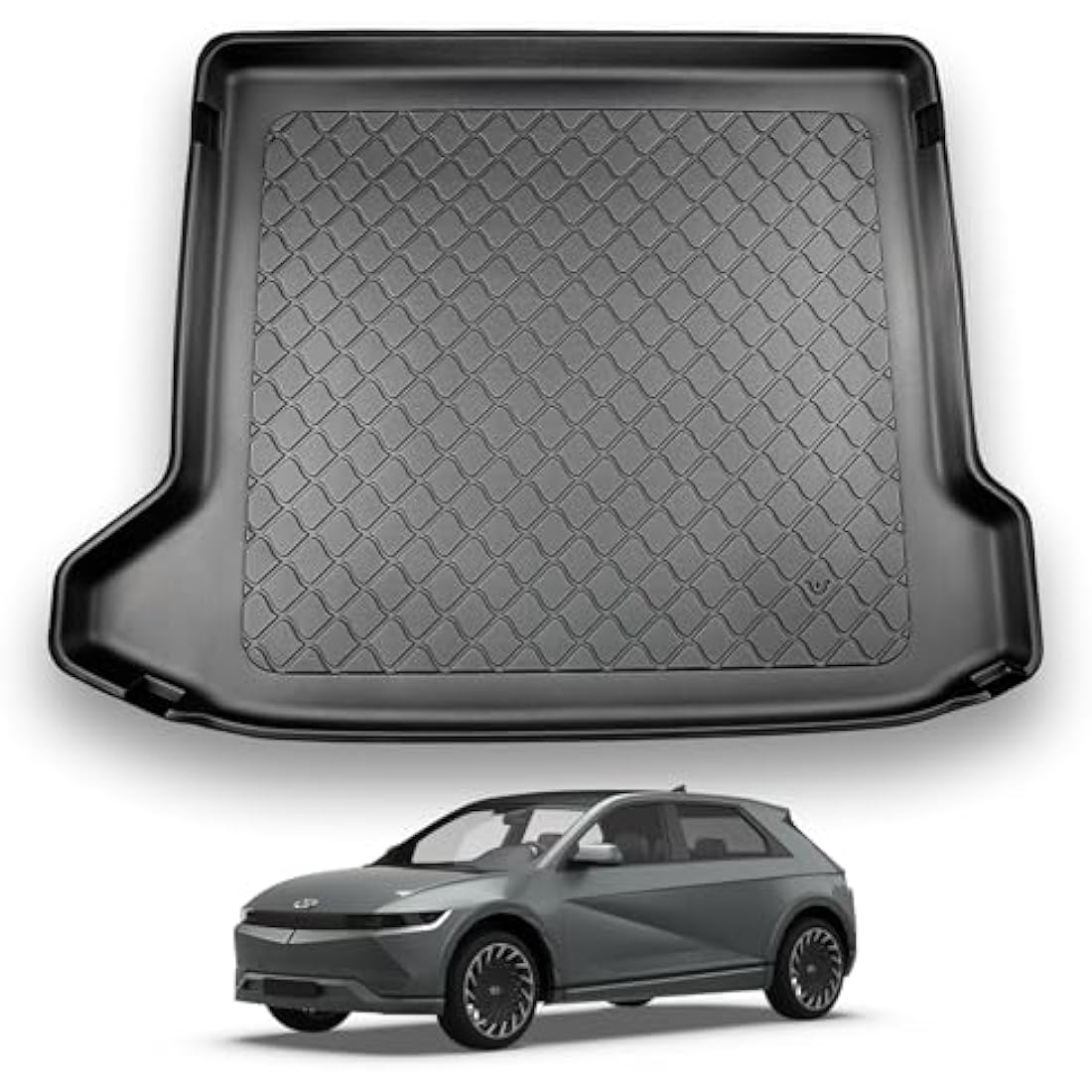 NOMAD Boot Liner Compatible with Hyundai Ioniq 5 2021+ Premium Tailored Fit Car Floor Mat Protector Guard Tray Black Custom Fitted Accessory - Dog Friendly & Waterproof with Raised Edges