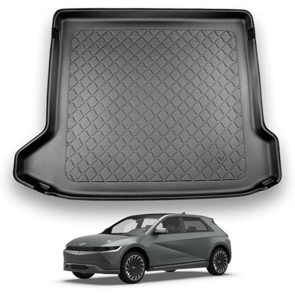 NOMAD Boot Liner Compatible with Hyundai Ioniq 5 2021+ Premium Tailored Fit Car Floor Mat Protector Guard Tray Black Custom Fitted Accessory - Dog Friendly & Waterproof with Raised Edges