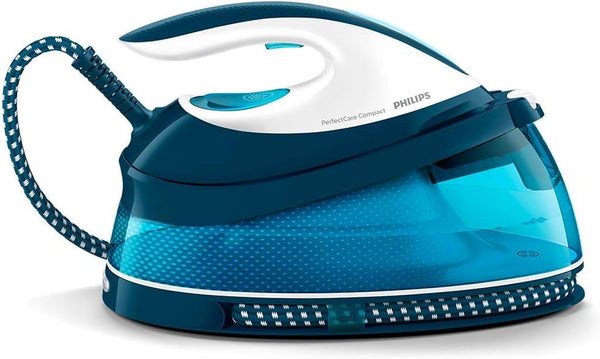 Philips PerfectCare Compact Steam Generator Iron, 1.5L Water Tank, Energy Saving, ECO Mode, No Burns with OptimalTEMP Technology, SteamGlide Soleplate (GC7840/26)