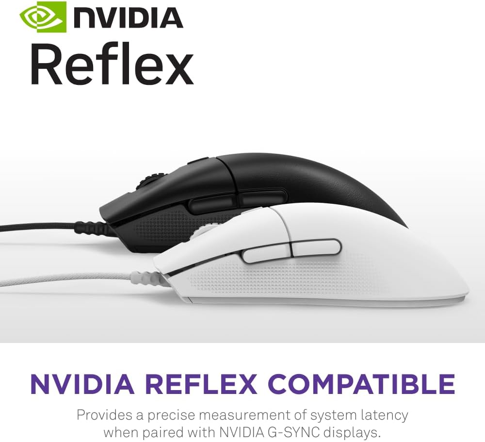 NZXT Lift 2 Ergo | Lightweight Ergonomic Wired Gaming Mouse | Lightweight 61 g Design | 8K Polling Rate | Optical Switches | 26K DPI Optical Sensor | 100% PTFE Feet | Black