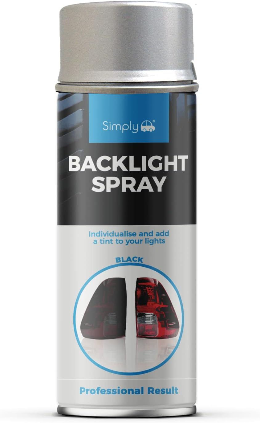 Simply SP-001 Black Backlight Spray for Use On Front Head Lamps, Rear Lights and Side Repeater Lenses - Transparency Properties - Minimal Light Distortion and Reduction - 400 ML