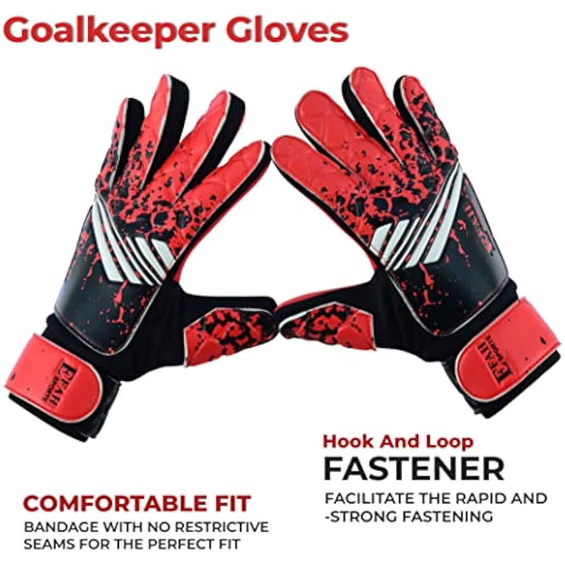 EFAH SPORTS Football Goalkeeper Gloves For Boys kids Children Youth Soccer Goalie Glove with Super Grip Palms