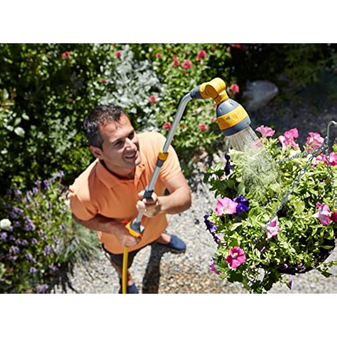 HOZELOCK - Telescopic Watering Lance Plus 140 : Ideal for Watering Plants at Different Heights, Ergonomic 140 cm Telescopic Wand, Adjustable Multi-jet Head: 7 Spray Patterns [2699 0000]