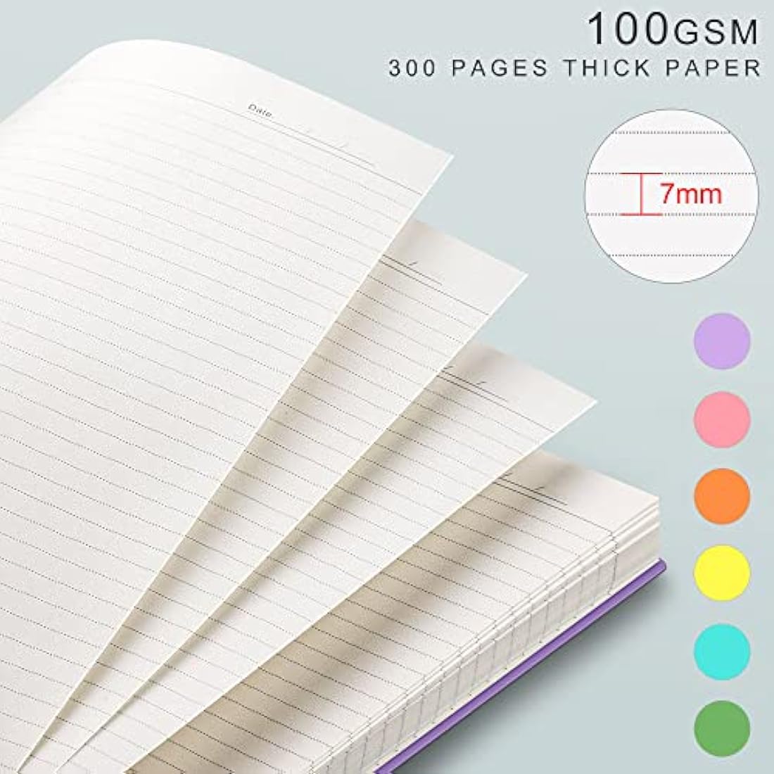 EMSHOI A4 Notebook College Ruled - 300 Pages/150 Sheets, Wirebound Notepad with 100gsm Lined Paper, Waterproof Softcover, Journal for Women Men Work Office School Writing, 21.5x27.9cm, Orange
