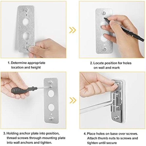 FFowcye 9" Wall Mounted Makeup Mirror, 1x/7x Magnifying Shaving Mirror, Double Sided Bathroom Shower Mirror with Extendable Arm, 360° Swivel for Precise Makeup & Vanity, Chrome Finish (No Light)