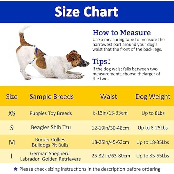 Dono Disposable Male Dog Diapers, 48pcs, L, 32in, Blue/Yellow, Super Absorbent, Leak-proof, Wetness Indicator, Incontinence, Excitable Urinary, Dog Owners, Male