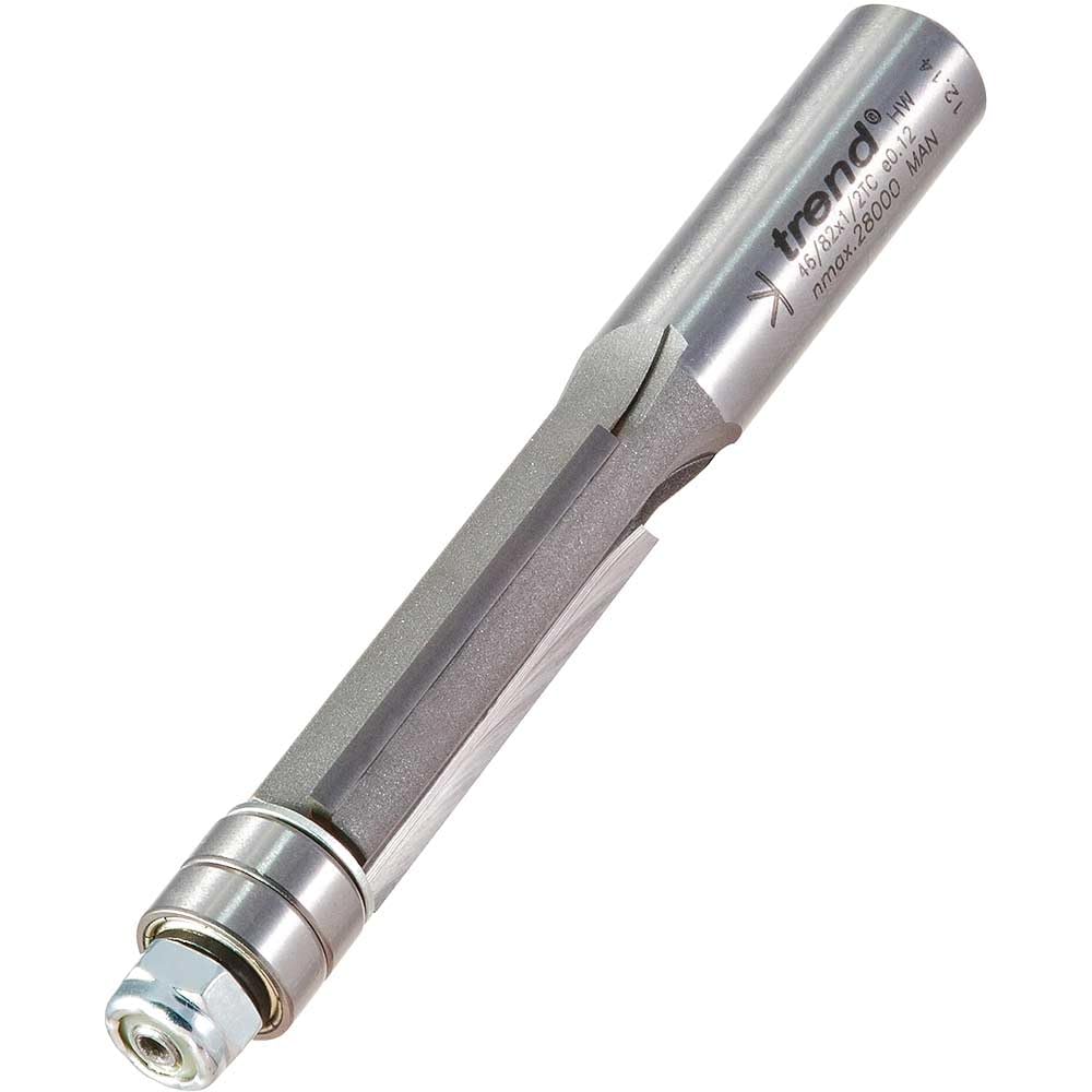 Trend Professional Guided Trimmer, 1/2 Inch Shank, 12.7mm Cut Diameter, 50mm Cut Length, Tungsten Carbide Tipped, 46/23X1/2TC