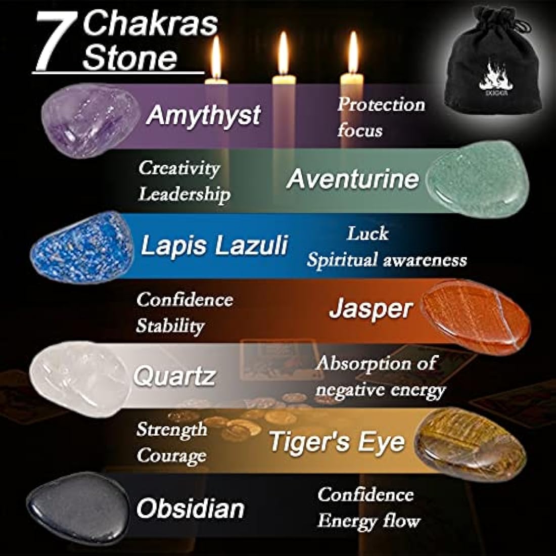 IXIGER Tarot Cards and Book for Beginners Set,Tarot Cards with 165Page Guide Book,78 Original Tarot Cards Deck for Beginners&Expert Readers,Classic Tarot Deck,Tarot Cards with Bag and Chakra Stoneag