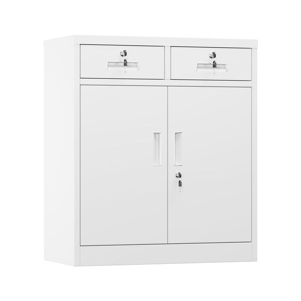 Metal Storage Cabinet with 2 Door and 3 Adjustable Shelves,140X80x40CM Steel Cabinet for Warehouse,Garage,Home,Office,Easy Assemble Required(Black/White)