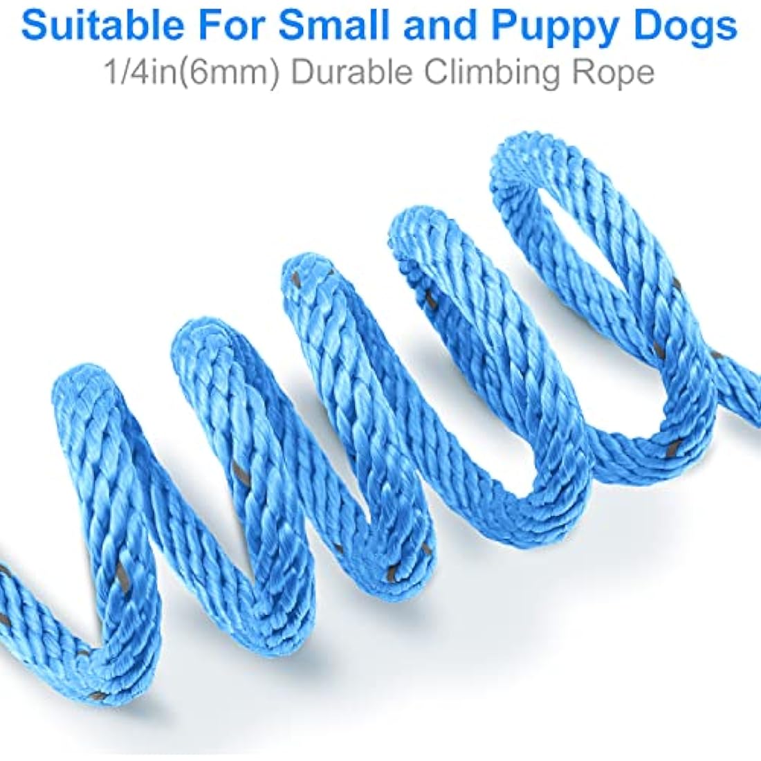 Joytale Long Training Lead for Dogs, 15/10/5M Strong Reflective Training Leads with Soft Handle, Nylon Rope Long Line Leash for Small and Puppy Dogs with 2 Hook Tie out, 10M, Blue