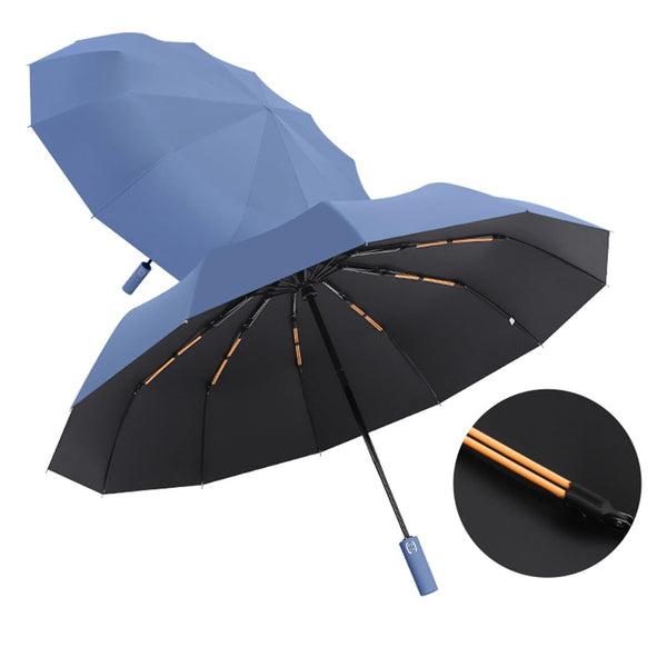 Maibar Umbrella Windproof Strong 24 Ribs Compact Umbrellas Sun UV Protection spf 50 Folding Travel Large Auto Open Close Umbrellas Umbrella (Black)