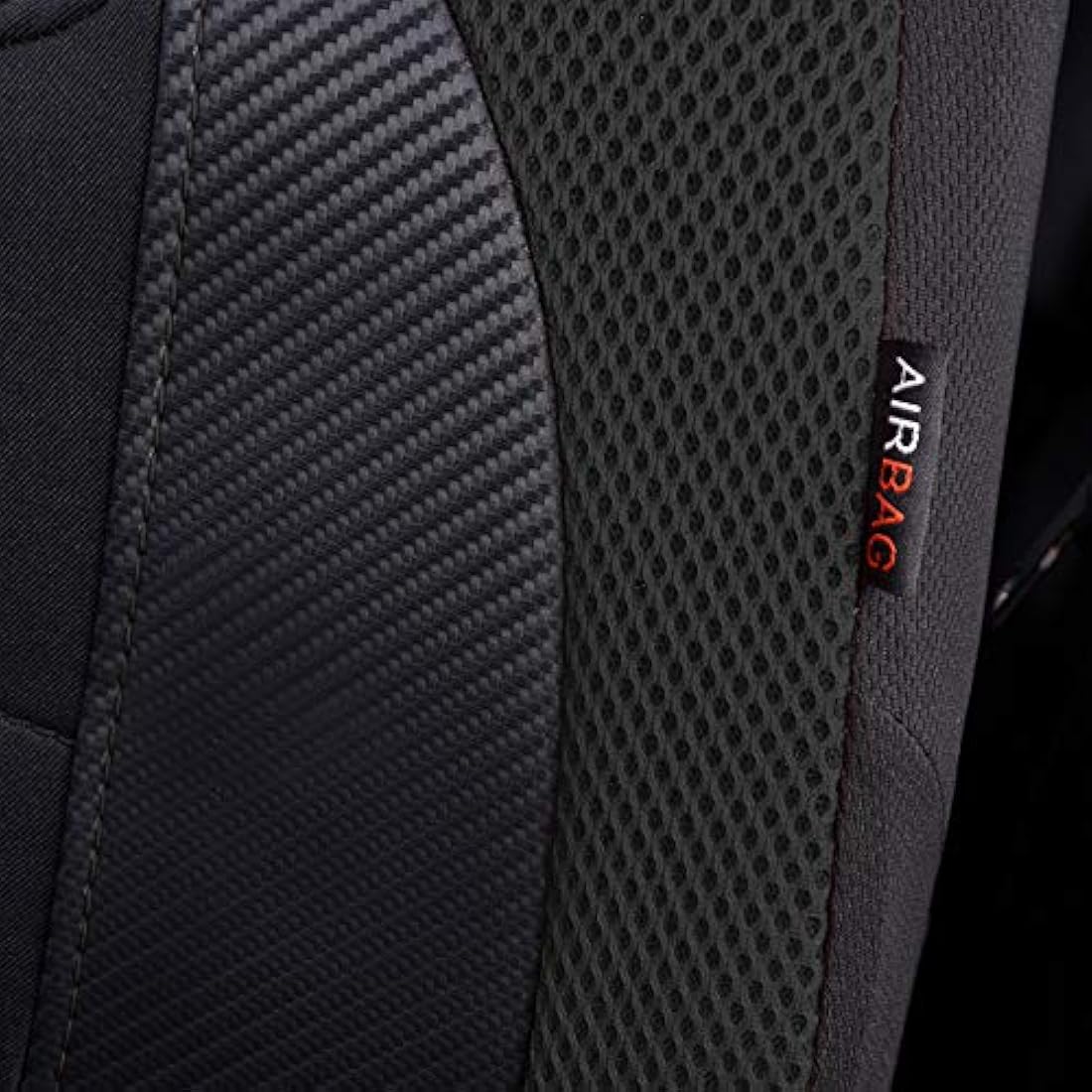 Flying Banner Gabardine Mesh Front Car Seat Covers Airbag Compatible Protector Universal for Most Car Truck Vans SUVs (Black)