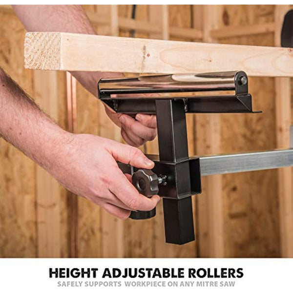 Evolution Power Tools EVOMS1 Mitre Saw Stand, Universal Compact Folding with Extending Support Arms, Fits Evolution, Makita, DeWalt, Bosch, Ryobi, Einhell and Metabo, Supports 150kg Weight & 3m Length