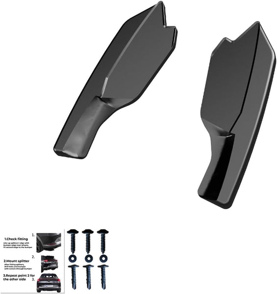 Oneway Rear Side Diffusors compatible with Volkswagen Golf VIII HB R 2020- - Gloss black