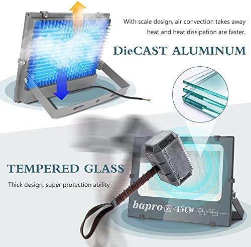 Loyal 600W LED Floodlight, 3000K Warm White 60000LM Outdoor Security Light, IP65 Waterproof Wall Light, Spot Lighting for Garden, Garage, Playground, Patio