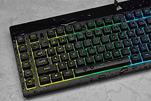 CORSAIR K55 RGB PRO Membrane Wired Gaming Keyboard – IP42 Dust and Spill-Resistant – 6 Macro Keys with Elgato Integration – iCUE Compatible – QWERTY UK – PC, Mac, Xbox – Black