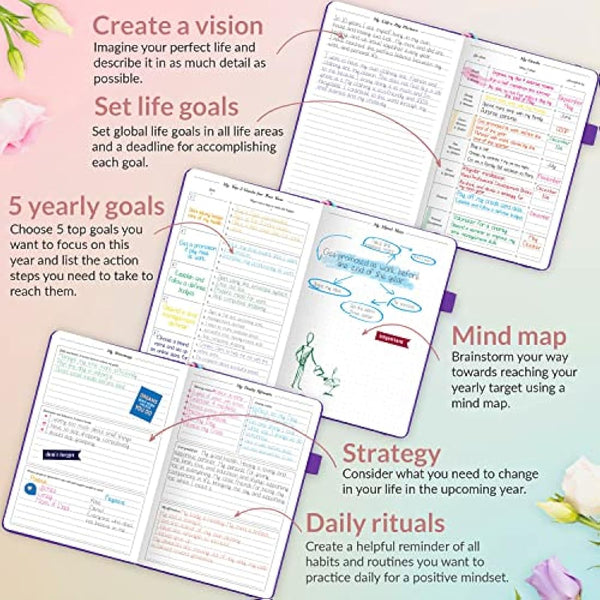 GoGirl Planner and Organizer for Women – A5 Weekly Agenda, Goals Journal to Improve Time Management & Productivity (Purple)