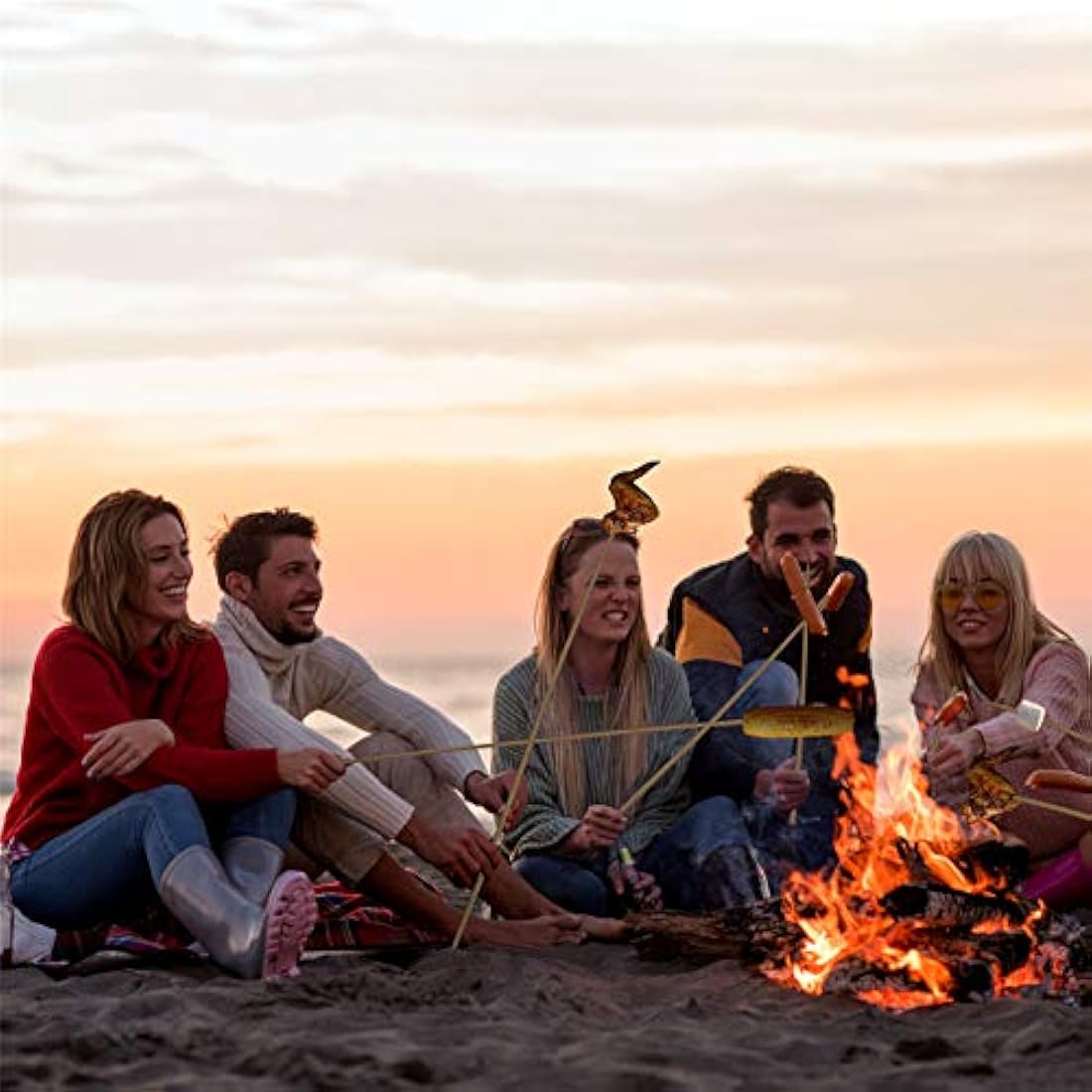 120 PCS Marshmallow Roasting Sticks 90CM 5mm Thick, 36 Inch Extra Long Heavy Duty Bamboo Smores Skewers, Wooden Barbecue Forks Roaster for Hot Dog Kebab Sausage Campfire Fire Pit Camping Cooking Party