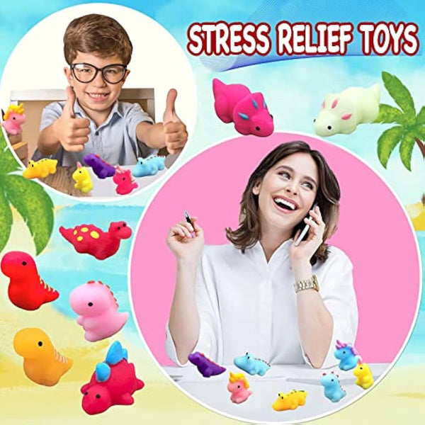 30P Mini Dinosaur Mochi Squishy Toys,Mochi Squishy Toys for Party Bags,Small Kawaii Soft Fidget Toy Party Bag Fillers for Kids Boys Dinosaur Party Favors Birthday Gifts,Christmas Surprise Filler Gift