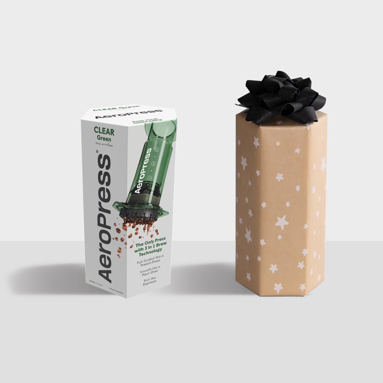 AeroPress Clear Coffee Press  3 In 1 Brew Method Combines French Press, Pourover, Espresso, Full Bodied Coffee Without Grit or Bitterness, Small