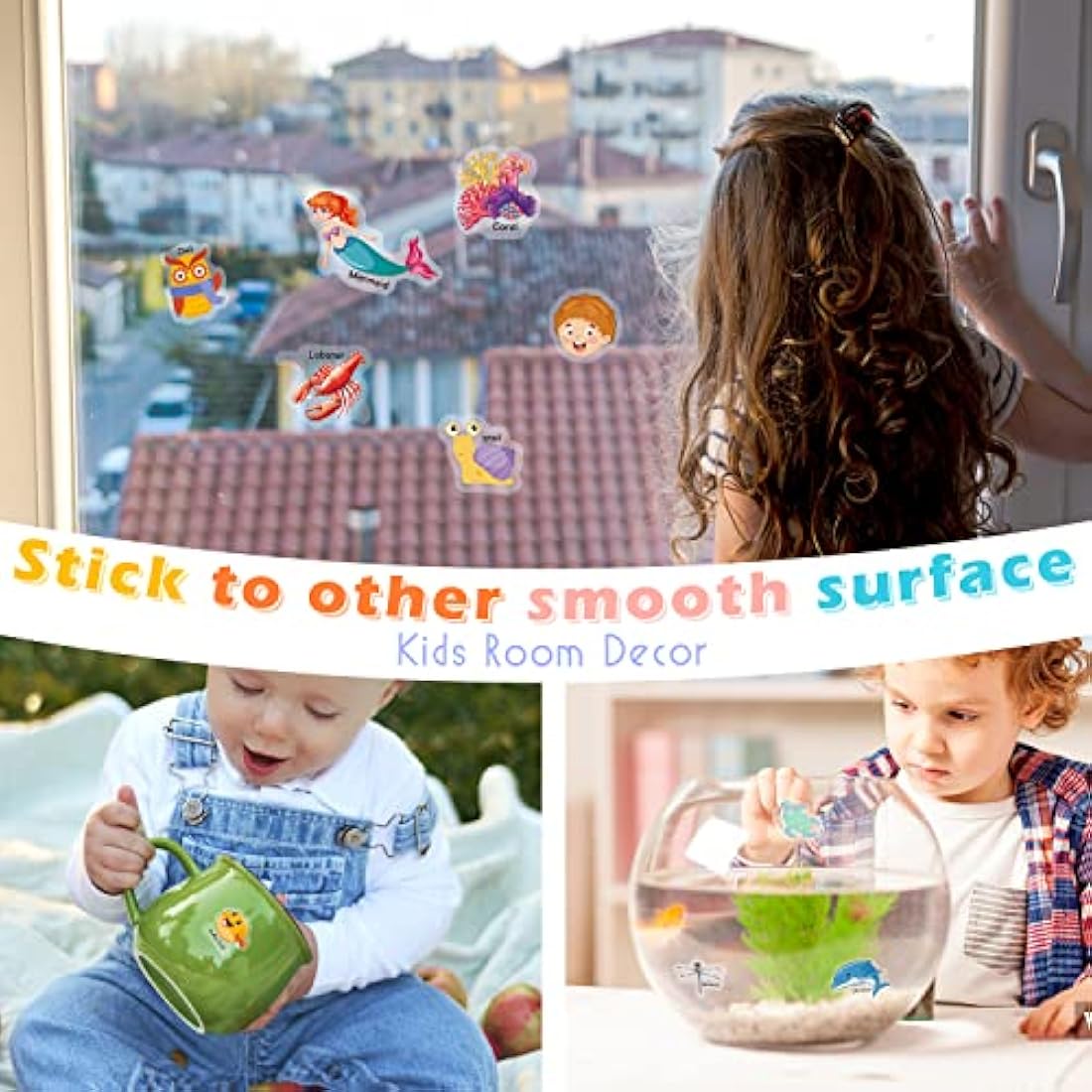 GUYUCOM 4 Pack Reusable Sticker Books, Toys for Age 2 3 4 Year Old Kids Boys Toddlers, 3D Clear Ocean Boay Insect Farm Sticker Book Educational Learning Toy Birthday Gifts