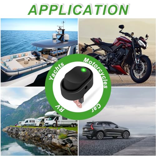 DAOKAI LED Lighted Rocker Switch 12V 30A SPST 3 Pin ON Off Toggle Switch Illuminated Red Lighted Oval Shaped Switch for Automotive Truck RV Boats - 5pcs