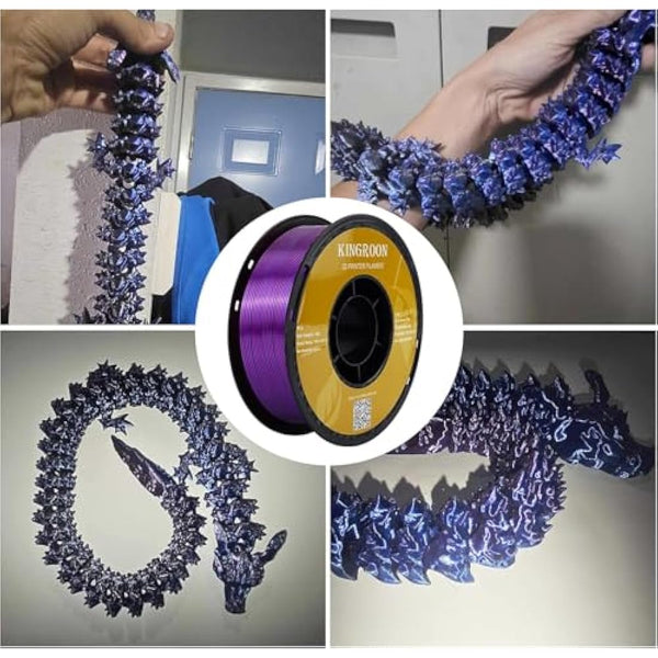Kingroon PLA 3D Printer Filament,Single and Tri Color Pla Filament,10 Rolls,Dimensional Accuracy +/- 0.02 mm, 10 kg Spool(22lbs) 1.75 mm Filament…