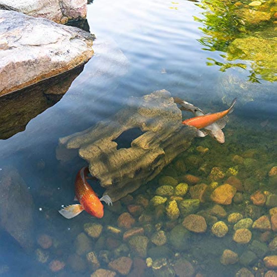 Aquascape 78324 Koi Predator Control Faux Log Fish Cave, Brown