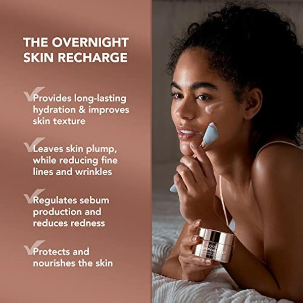 FOREO SUPERCHARGED Overnight Mask - Night Cream - Face Moisturiser - Rejuvenating Face Care - Overnight Face Cream - Hyaluronic Acid & Vitamin E - Vegan - Cruelty & Gluten-Free - Eco-Friendly - 75ml