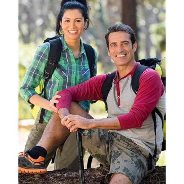 aiGear Tactical Stick/Trekking Poles | Aluminum Hiking Poles with Adjustable Height | 5/6/7/8 Tubes Trekking Poles | for Women Men Backpacking Outdoor Hiking Camping | Black